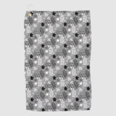 Gevallen bladeren RPT Patroon Monochrome op Grijs Golfhanddoek (Voorkant)