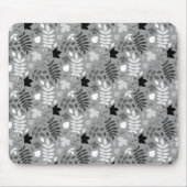 Gevallen bladeren RPT Patroon Monochrome op Grijs Muismat (Voorkant)