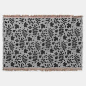 Gevallen bladeren RPT Patroon Zwart op Grijs Deken (Voorkant)