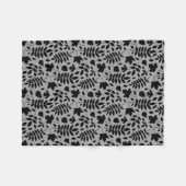 Gevallen bladeren RPT Patroon Zwart op Grijs Fleece Deken (Voorkant (Horizontaal))