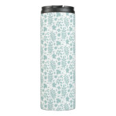 Gevallen bladeren RPT Pattern LT Blauwgroen op wit Thermosbeker (Achterkant)