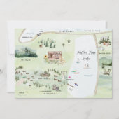 Gevallen Bladmeer | Huwelijkskaart Reisschema Kaart (Voorkant)