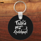 Gevallen en ik kan opduiken grappig paardrijden sleutelhanger (Voorkant)