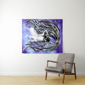 Gevallen engel blauw monochroom wandkleed (In Situ (horizontaal))