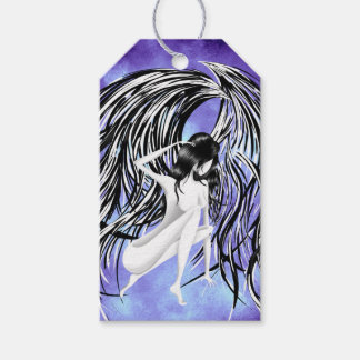 Gevallen Engel Blauwe Storm Monochroom Cadeaubonne Cadeaulabel