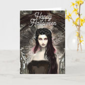 Gevallen Engel | Dark Art Halloween Kaart (Gele Bloem)