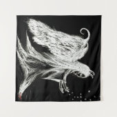 gevallen engel demon schetst moderne kunst zwart wandkleed (Voorkant (horizontaal))