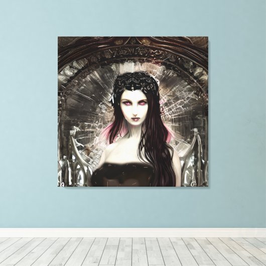 gevallen engel | Donkere kunst Canvas Afdruk (Insitu (Houten vloer))