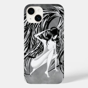 Gevallen Engel Grijs Monochroom Case-Mate iPhone 14 Hoesje