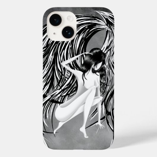 Gevallen Engel Grijs Monochroom Case-Mate iPhone Case (Achterkant)
