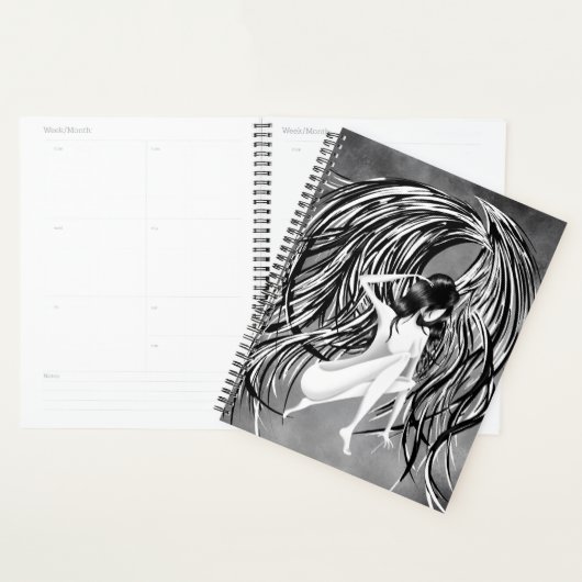Gevallen Engel Grijs Monochroom  Planner (Display)