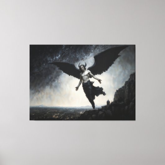 Gevallen Engel Lucifer Canvas Afdruk (Voorkant)