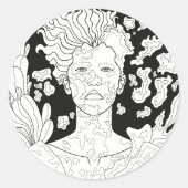 Gevallen Engel Ronde Sticker (Voorkant)