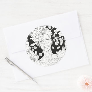 Gevallen Engel Ronde Sticker