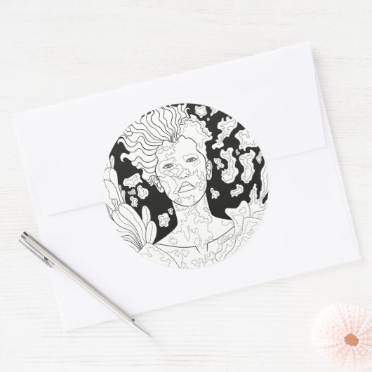 Gevallen Engel Ronde Sticker (Envelop)