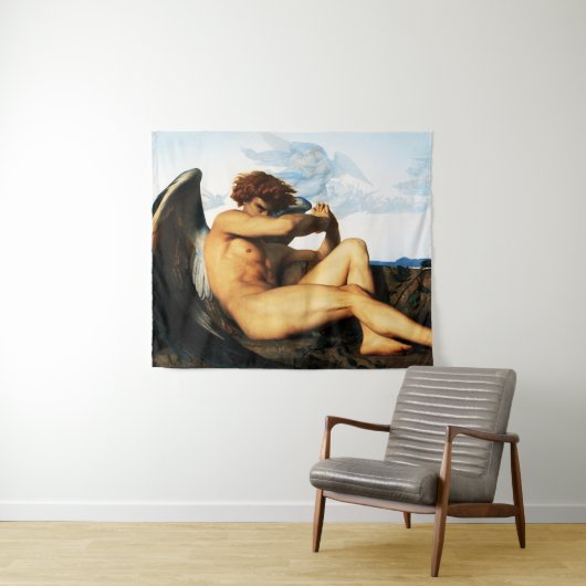 Gevallen engel schilderij van Alexandre Cabanel Wandkleed (In Situ (horizontaal))