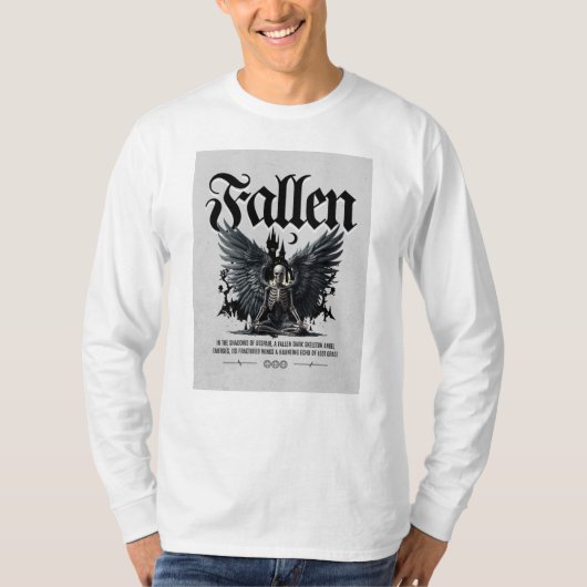 Gevallen engel skelet gotisch T-shirt (Voorkant)