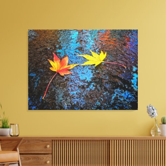Gevallen esdoornbladeren canvas afdruk (Insitu (Woonkamer))