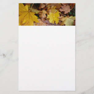 Gevallen esdoornbladeren geel herfst natuur briefpapier