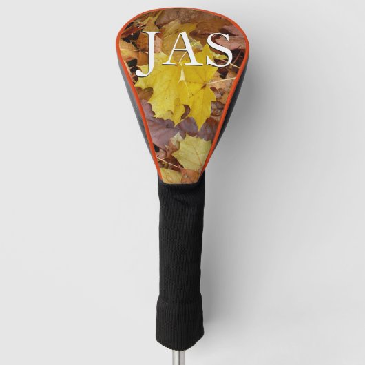 Gevallen esdoornbladeren geel herfst natuur golfheadcover (Voorkant)