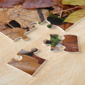 Gevallen esdoornbladeren geel herfst natuur legpuzzel (Zijkant)