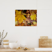 Gevallen esdoornbladeren geel herfst natuur poster (Keuken)