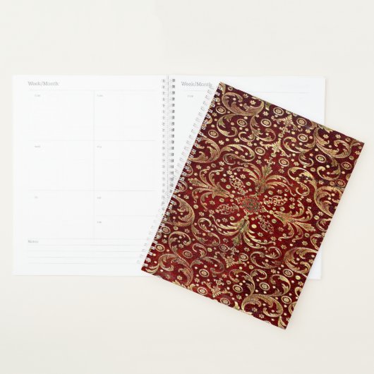 Gevallen Gouden Draaiende Rood Planner (Display)