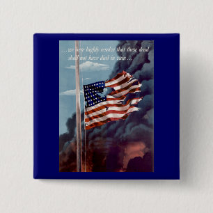 Gevallen maar niet vergeten vierkante button 5,1 cm