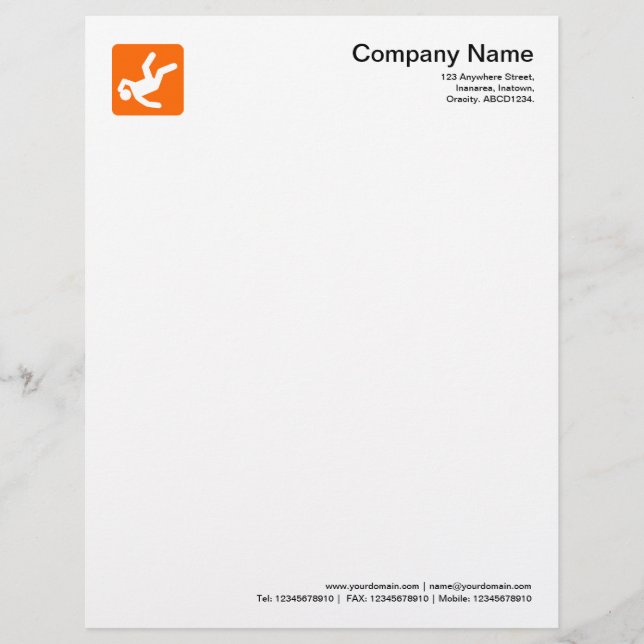Gevallen Man Symbool - Oranje Briefhoofd (Voorkant)