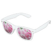 Gevallen roze bloesems retro zonnebril (Gekanteld)