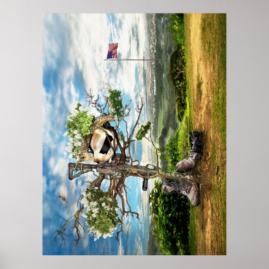 Gevallen soldaten Kruis Poster (Voorkant)