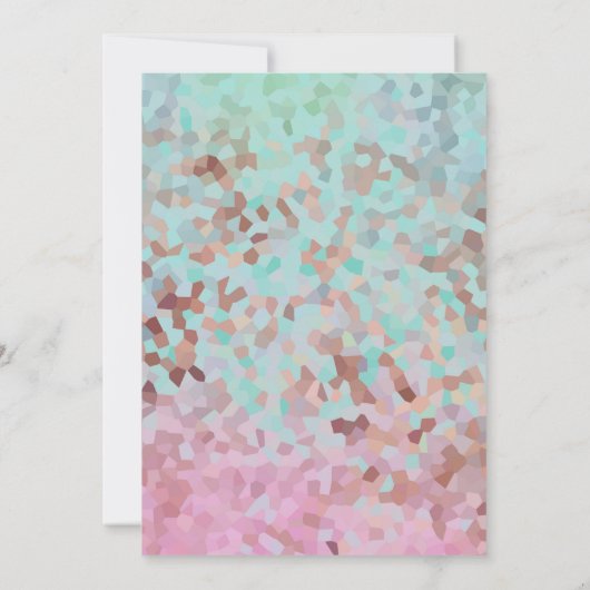 Gevallen van gepixelleerde droom Aqua Floral Kaart (Achterkant)