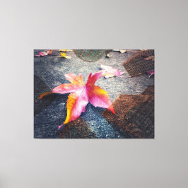 Gevallen verlof in de stad canvas afdruk