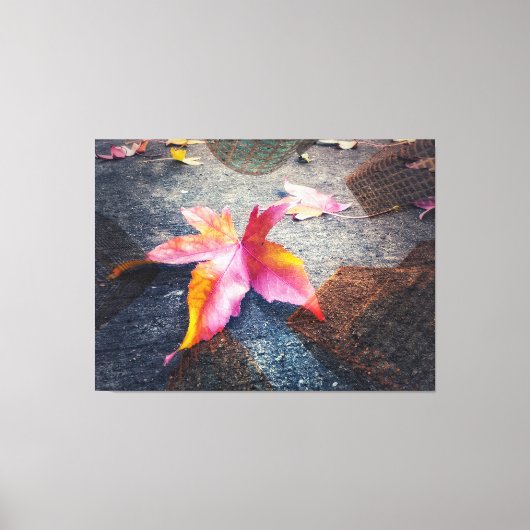 Gevallen verlof in de stad canvas afdruk (Voorkant)