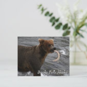 Gevangen, Brooks Falls Alaska  Briefkaart (Staand voorkant)