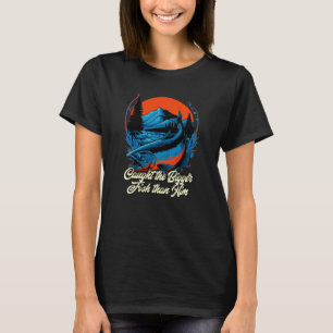 Gevangen de Grotere Vis dan Hem Memes Stout Modieu T-shirt