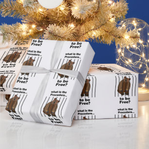 Gevangen dier Beer vraagt vrijheid Dierredder Cadeaupapier