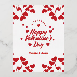 "Gevangen door uw liefde" – Elegante moderne Valen Folie Feestdagen Briefkaart