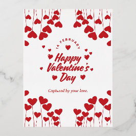 "Gevangen door uw liefde" – Elegante moderne Valen Folie Feestdagen Briefkaart