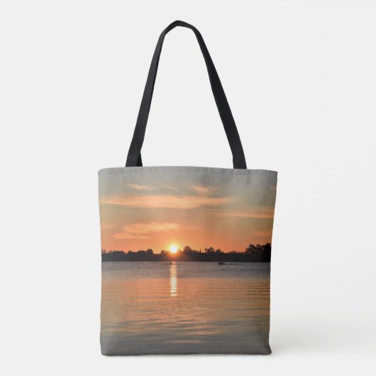 Gevangen in de Sunset Canvas tas (Achterkant)