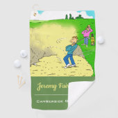 Gevangen in een bunker - Funny Golf Cartoon Golfhanddoek (Insitu)
