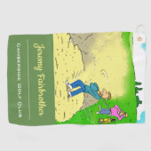 Gevangen in een bunker - Funny Golf Cartoon Golfhanddoek (Horizontaal)