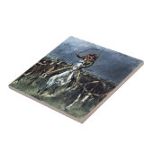 Gevangen in een Stampede Westerse Kunst van Freder Tegeltje (Zijkant)