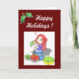 Gevangen in het snoepgoed Wenskaart Feestdagen Kaart