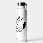 Gevangen op Boom Zwart Raven Water Fles (Achterkant)