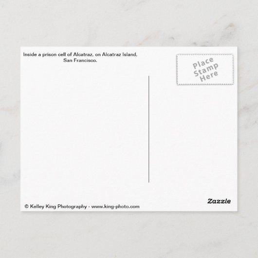 Gevangencel Alcatraz Briefkaart (Achterkant)