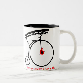 Gevangene "Een stille tong maakt een gelukkig leve Tweekleurige Koffiemok