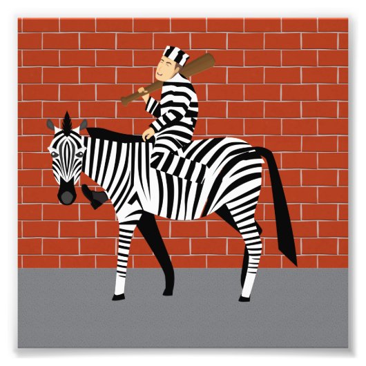Gevangene en zebra foto afdruk (Voorkant)