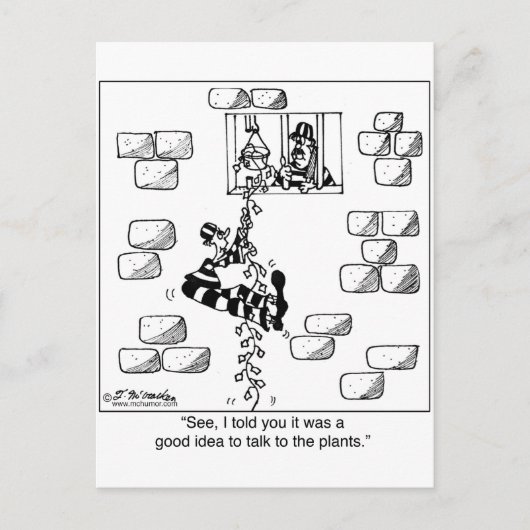 Gevangene Escapes via een Philodendron Briefkaart (Voorkant)