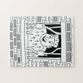 Gevangene ontsnapt vertrekt legpuzzel (Horizontaal)